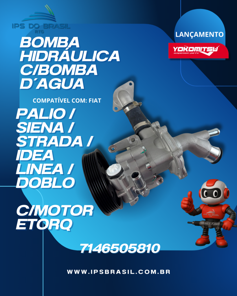 BOMBA HIDRAULICA PALIO ETORQ COM BOMBA DAGUA ACOPLADA YOKOMITSU
