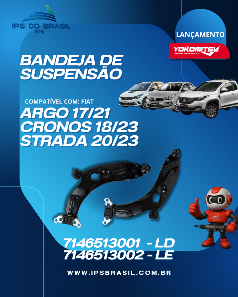 BADEJA SUSPESÃO DIANTEIRA FIAT ARGO - CRONOS - STRADA 2018 EM DIANTE - YOKOMITSU