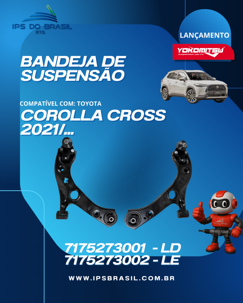 BADEJA SUSPESÃO DIANTEIRA TOYOTA COROLLA CROSSA 2021 EM DIANTE - YOKOMITSU